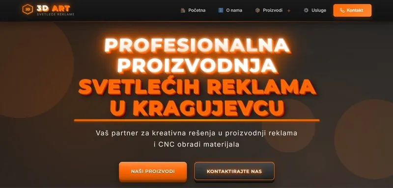 Svetleće Reklame 3D Art